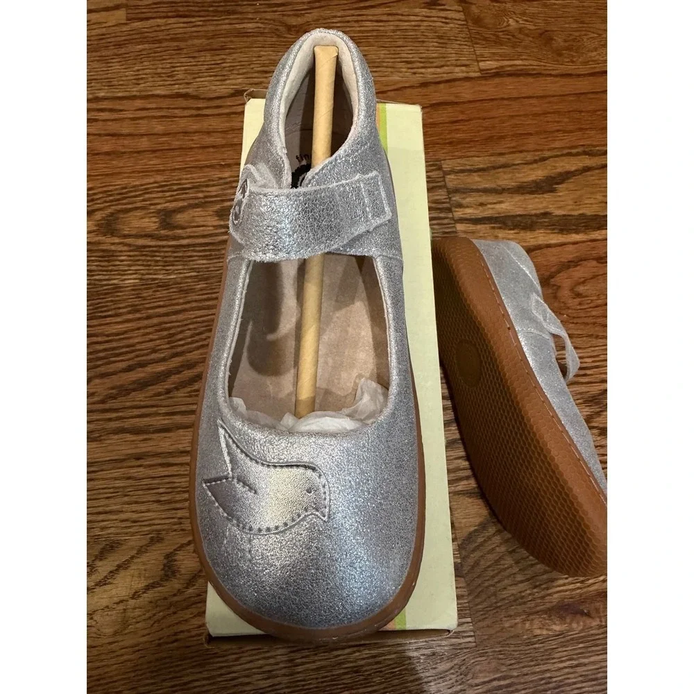 Livie & Luca Pio Pio II Silver Shimmer Suede Leather Bird Mary Jane  Size 13
